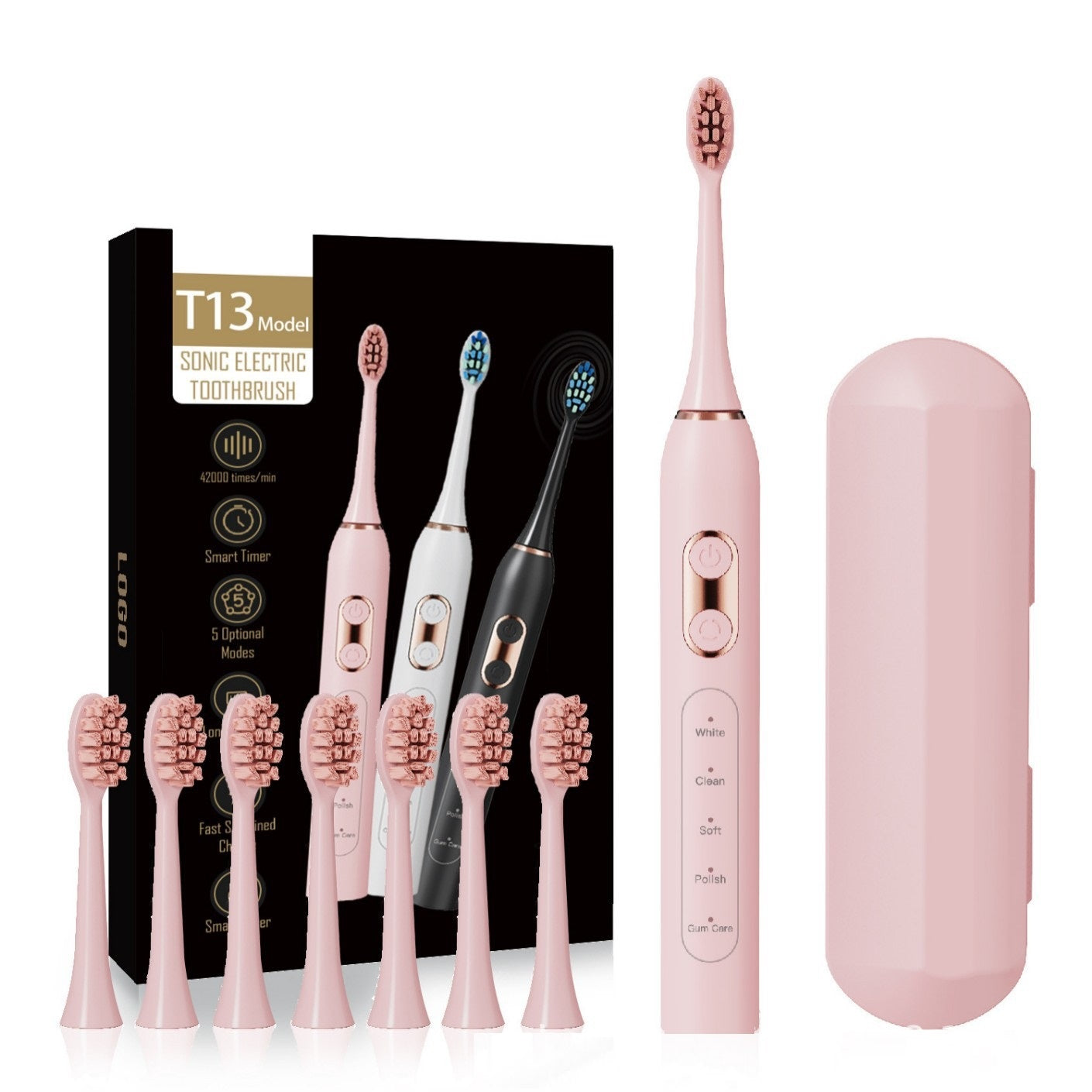 Sonisk tandborste T13 + 8 borstar REA 50%