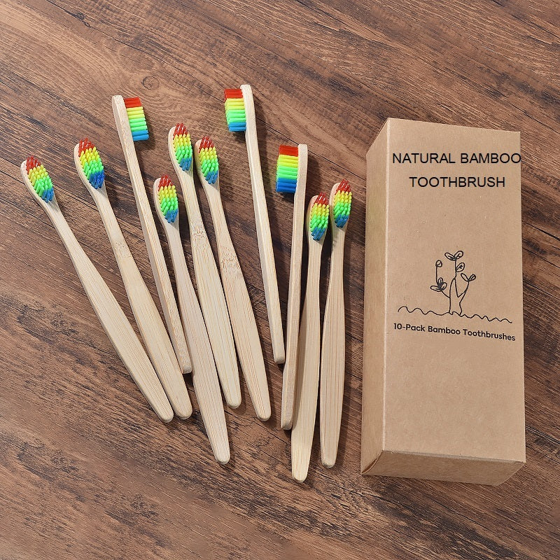 Eco Bambu tandborstar i regnbågens färger REA 30%