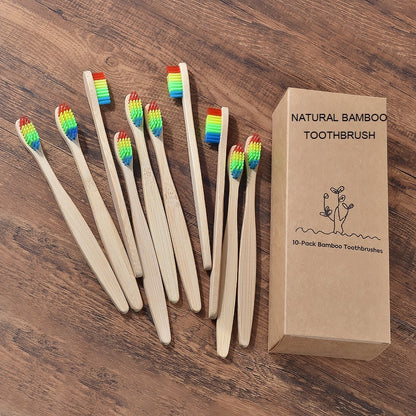 Eco Bambu tandborstar i regnbågens färger REA 30%