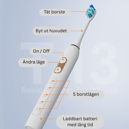 Sonisk tandborste T13 + 8 borstar REA 40%